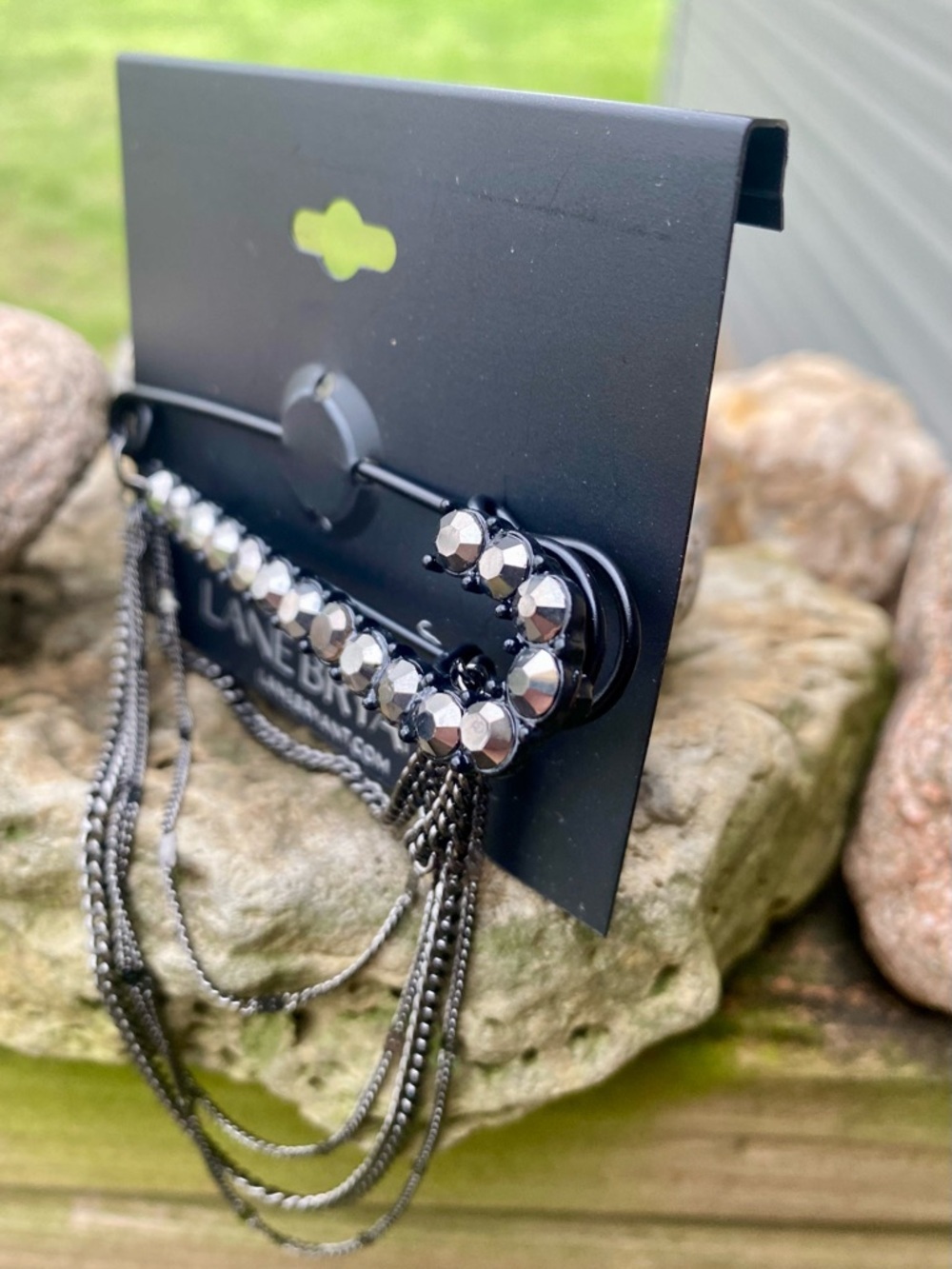 NWT Lane Bryant Gunmetal
Beaded Safety Pin Brooch with Draped Chains - Picture 2 of 3